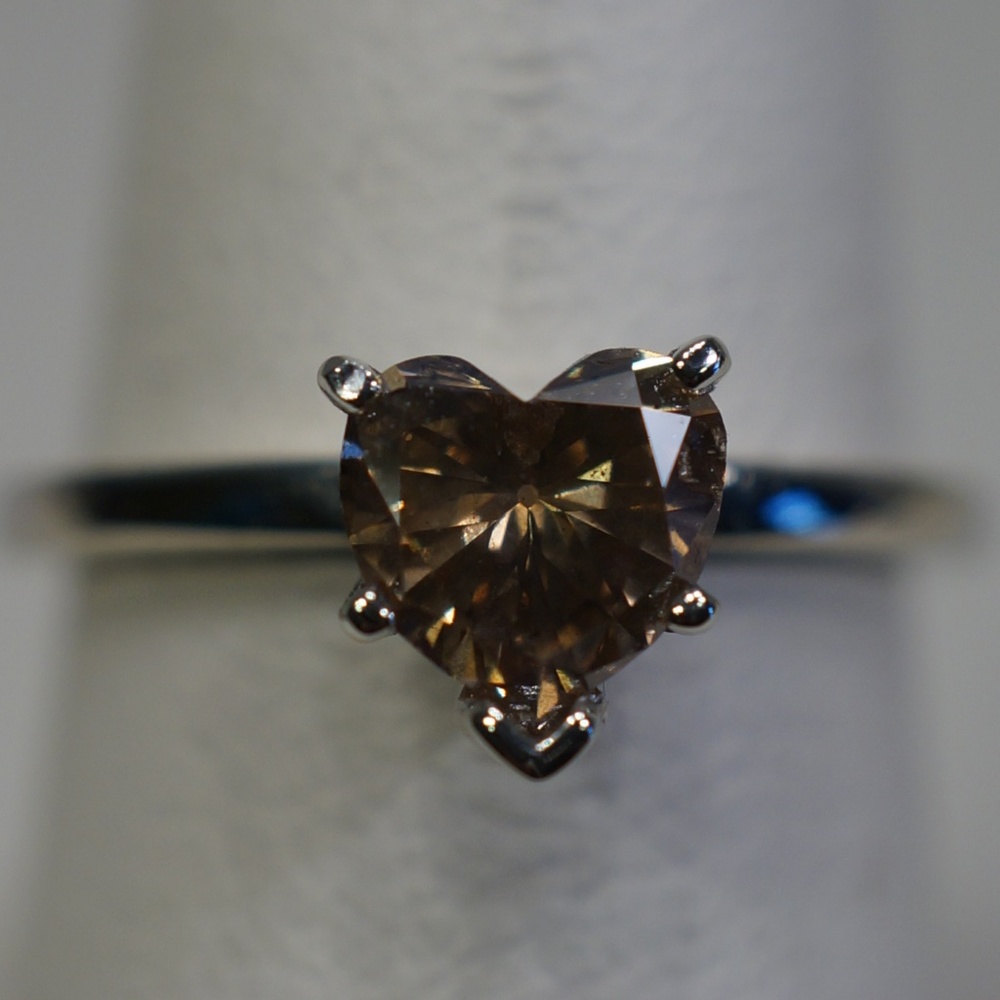 14KW Gold 1.05 Ct. Genuine Chocolate Diamond Ring - Picture 2 of 7